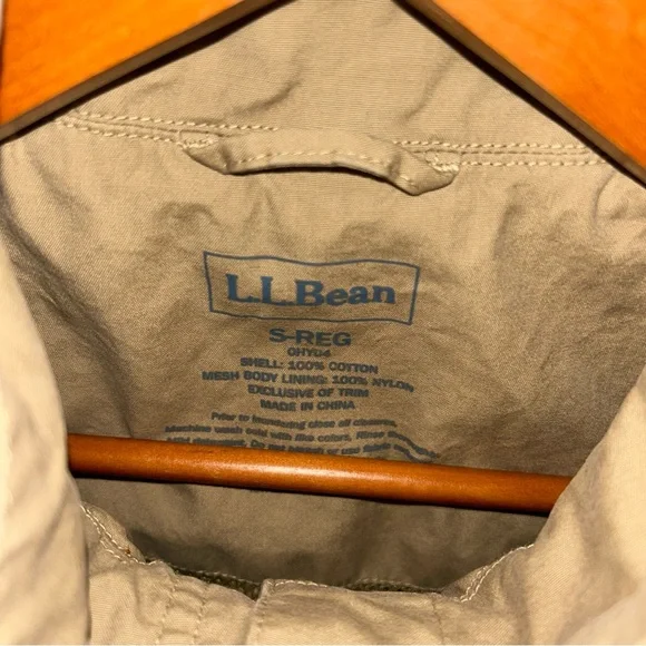 LL Bean Womens Field Jacket Cargo Explorer Safari Cotton Stretch Khaki Small Reg - Picture 2 of 6